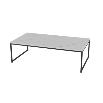 Стол журнальный Инсайд Белый мрамор/черный_0