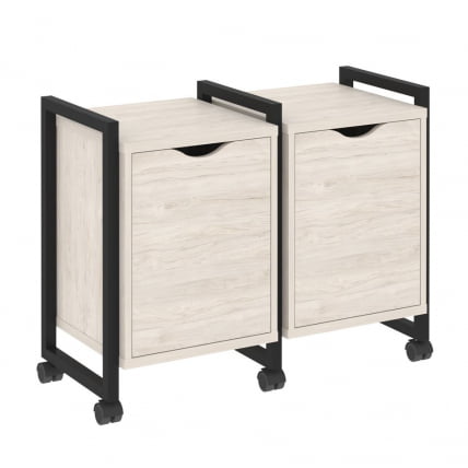 Тумба на колесных опорах наборная. Вариант №2 LOFT VR.L-TN-2.K Металл черный Денвер светлый_0
