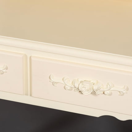 Туалетный столик с зеркалом и табуретом Secret De Maison ARNO ( mod. HX18-263 ) дерево павловния, мдф, 75х40х141см, butter white (слоновая кость)_10