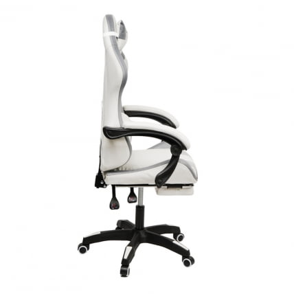 Кресло 907 KINGQUEEN, замша, цвет светло-серый с массажем, арт 907-Rice-White_2