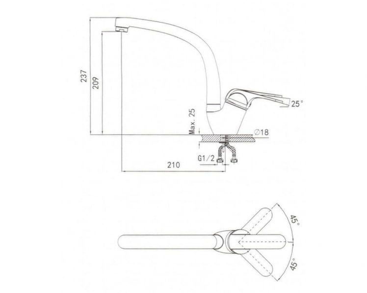 Кухонный смеситель GRANULA 2024 Шварц_1
