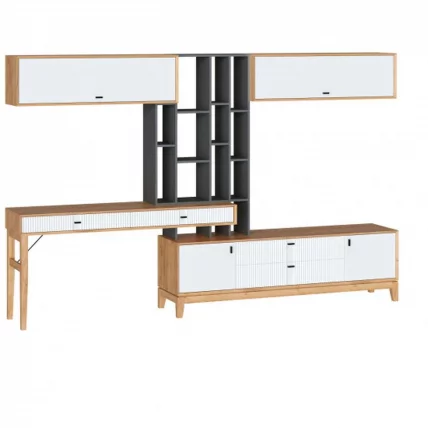 Набор мебели для гостиной Бари №2 Дуб Золотой Оник серый Белый_2