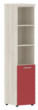 Шкаф колонка с глухой малой дверью и топом (правый) Torr LUX TLHC 42.5 R Сосна Эдмонд Красный_0