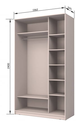 Шкаф-купе Хит-24-14-15 Ясень шимо светлый_2