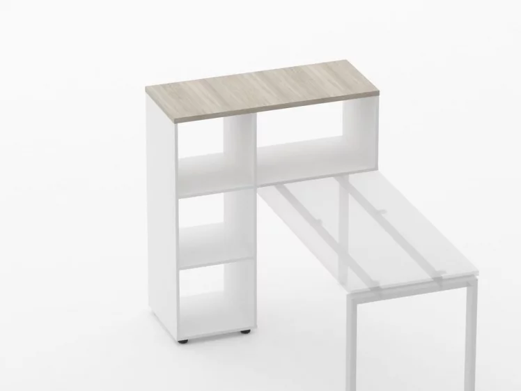 Стеллаж к столу Deka 9.06.10 Дуб Сантана светлый/Белый_2