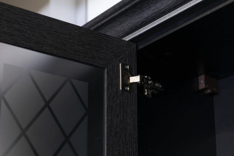 Шкаф кухонный 600 с открытой полкой со стеклом Италия ЛД 275.557.000 Черный Дуб темный_2