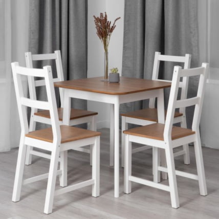 Стол Соната Люкс/ Sonata Lux table, 75х75х73 см массив сосны, антик/белый, 75х75х73 см_5