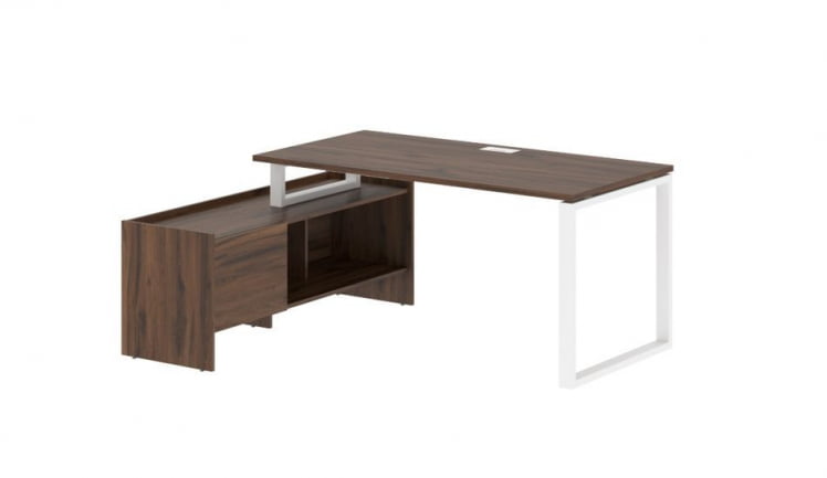 Стол с тумбой EDIS EQCT 17814 Дуб Денвер темный Белый_0