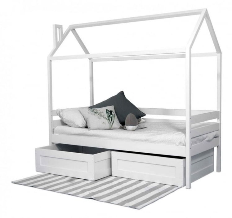 Кровать-домик RooRoom кд-11Р c ящиками Розовый_0