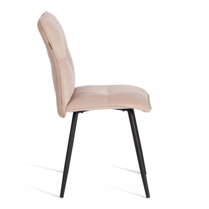 Стул обеденный Sweet велюр, 46х55х88, молочный/черный, (Porsche 2)_1