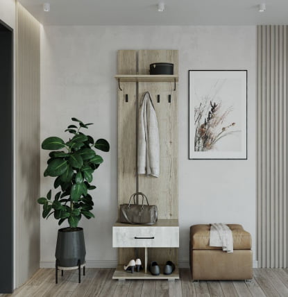 Вешалка с ящиком Пайн ПП 5 Дуб Ривьера Бетон Пайн_0