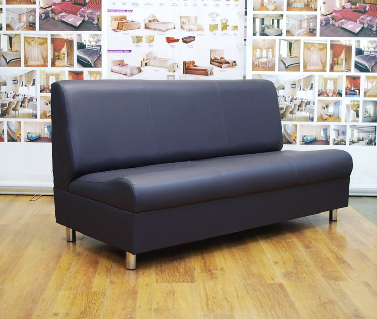 Диван офисный Клерк 3 тройная без подлокотников черный Ecotex 3001_0