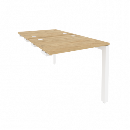 Стол-приставка двойной на П-образном м/к к опорным элем. ONIX O.MP-D.SPR-0.7 Тиквуд Светлый/Белый_0