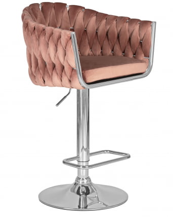 Стул барный DOBRIN MARCEL Пудрово-розовый велюр MJ9-32_1