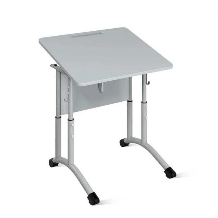 Стол ученический 1-местный регулируемый (ростомат) (рост 5-7) 600х500 мм ЛДСП Бук/Металл Серый_1