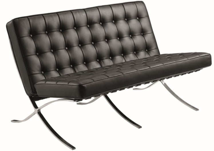 Диван двухместный Everprof Barcelona - 2 экокожа Черный_0