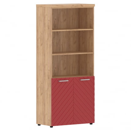 Шкаф с 1 комплектом глухих малых дверей и топом Torr LUX TLHC 85.5 Дуб Бофорд Красный_0