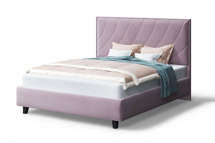 Кровать СОФИЯ 2000*1600мм (на опорах), велюр NEO 15 (лиловый), (б/основания, б/матраса)_0