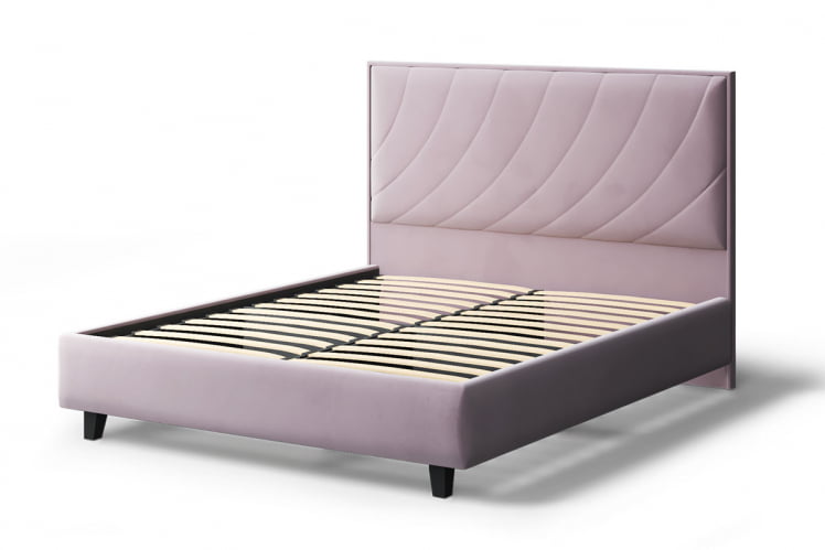 Кровать СОФИЯ 2000*1600мм (на опорах), велюр NEO 15 (лиловый), (б/основания, б/матраса)_1