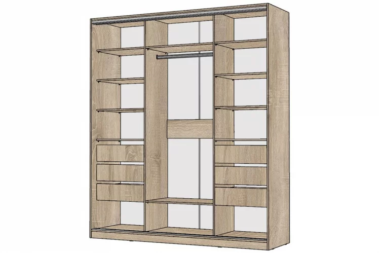 Шкаф-купе 3-х дверный Виктория 2000х584х2300, Дуб сонома светлый 20ДЗЗЗДЗЗЗДЗЗЗ-ЯЯПП-Дсс 310-3324_1