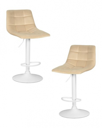 Стул барный DOBRIN TAILOR WHITE (бежевый велюр (MJ9-10)) 2 шт_0