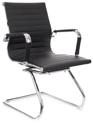 Кресло для посетителей Leo CF экокожа Черный_3