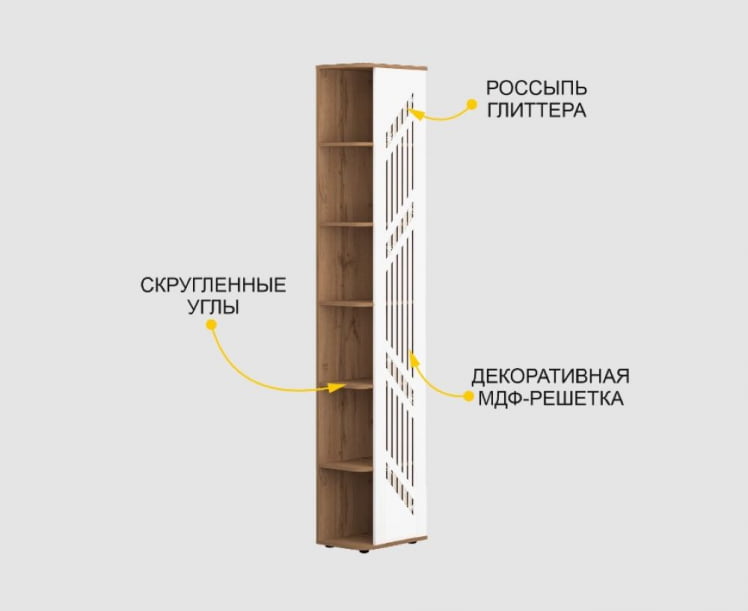 Стеллаж торцевой (лев/прав) Монако 403.15_1
