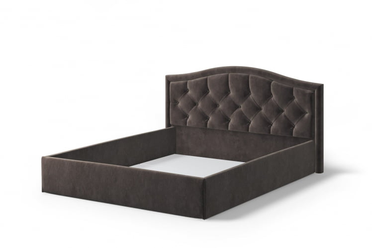 Кровать Стелла, 1400*2000 мм, велюр NEO 10, темно-коричневый_1