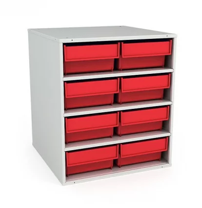 Кассета К-01/1 (8 ящиков Б 400х185х100 мм красные)_0