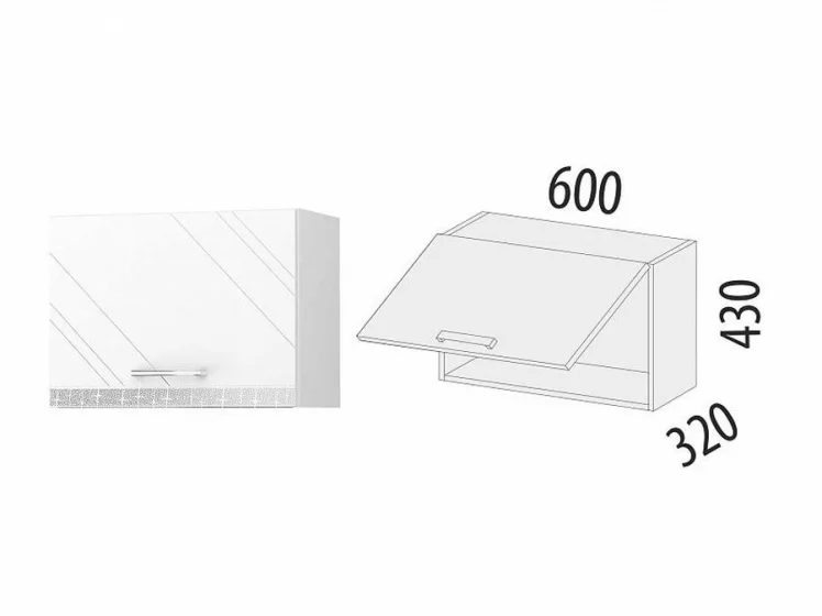 Шкаф над вытяжкой (с системой плавного закрывания) Бьянка 102.83.1_1