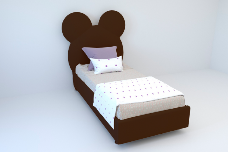 Детская кровать "Маус" с ортопедическим основанием Цвет фасада: Коричневый; Цвет корпуса: Коричневый; Материал фасада: Искусственная кожа; Размер: 900х2000 мм; Спальное место: 900х2000 мм _0