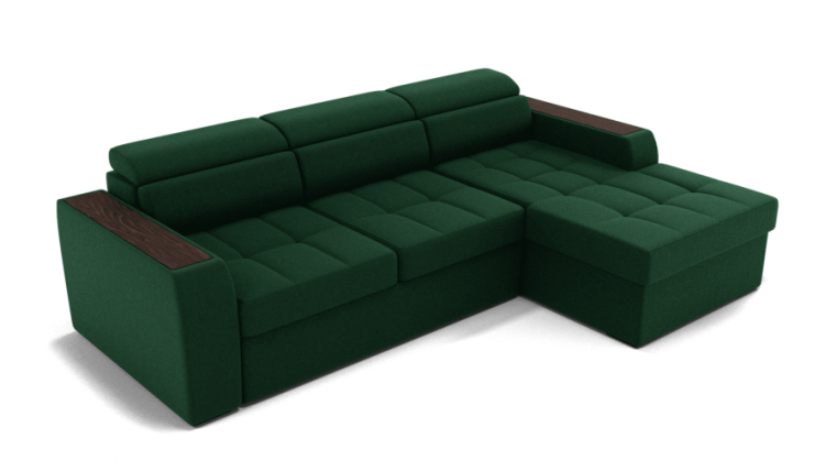 Диван Манчестер (ЗР) Цвет фасада: Зеленый; Тип: Левый/правый; Материал фасада: Металл/Велюр_0