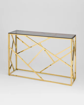 Консоль АРТ ДЕКО 115x30 Золото стекло smoke_1