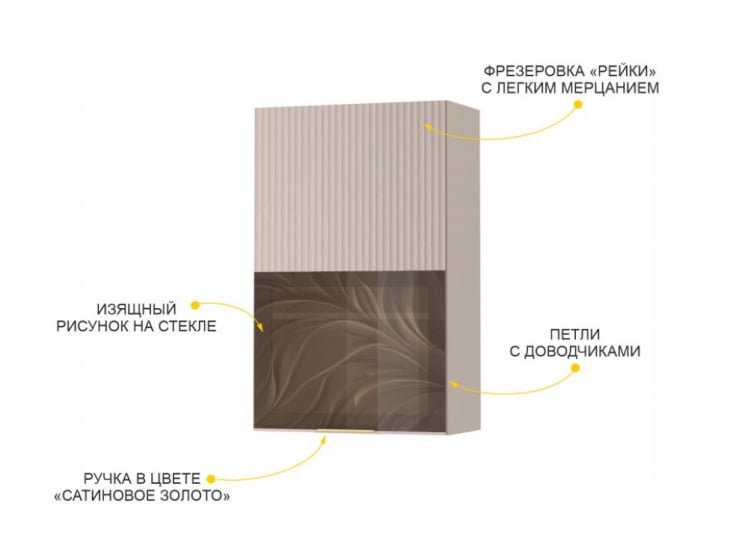 Шкаф-витрина кухонный (лев/прав) Флоренция 107.15_4