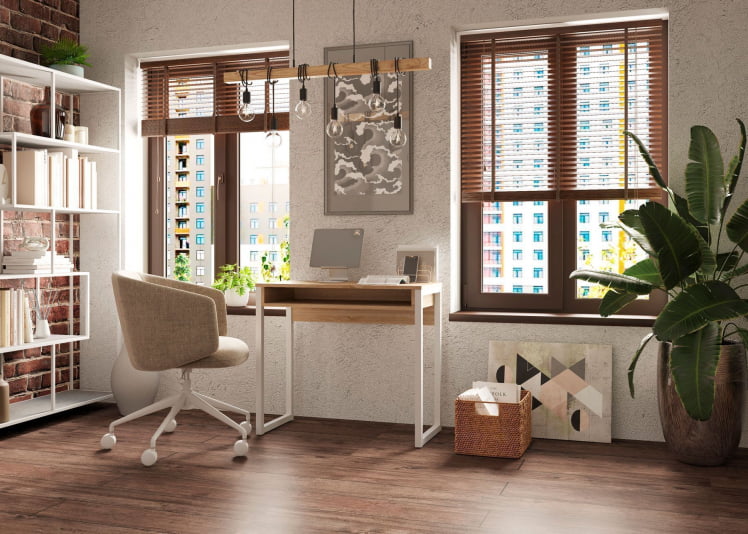 Стол письменный Леонардо, дуб сонома светлый/белый_1