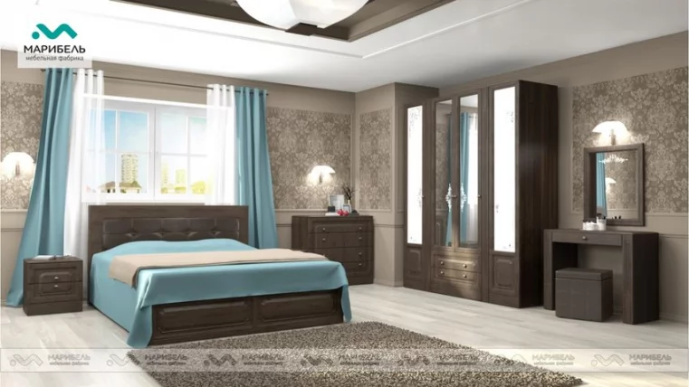 Шкаф трехдверный для платья и белья Ева-11 05 Шоколад Венге_2