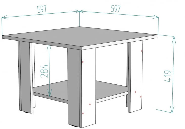 Стол журнальный TC2 419х597х597 БП_1