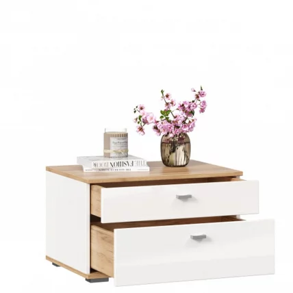 Тумба прикроватная с декоративным щитом Фиджи 014 Дуб Золотой Белый_9