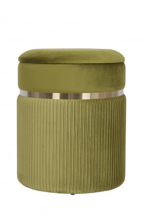 Пуф Миранда с ящиком велюр Оливковый_0
