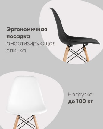 Стул Eames Style DSW черный 4 шт. комплект (разборный каркас)_3