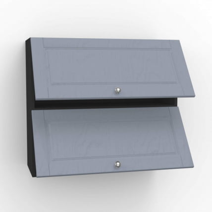 Шкаф кухонный 800 горизонтальный с 2 дверями Мокка ЛД 274.760.000.166 Черный Дуб фактурный антрацит_0