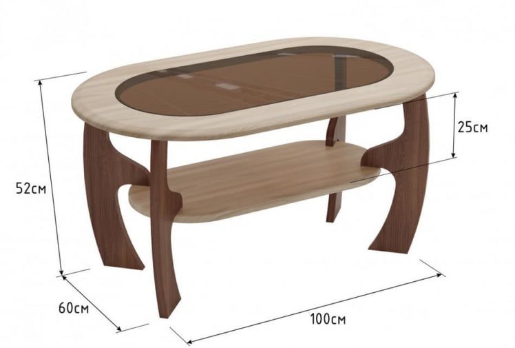 Стол журнальный Маджеста-2 Ясень шимо темный Ясень шимо светлый_2