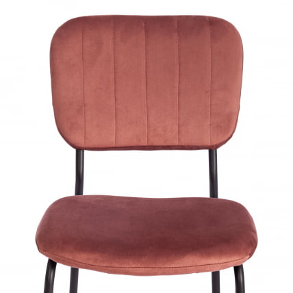 Стул CAROL (mod. UC06) металл, вельвет, 45 х 56 х 82 см, Coral (коралловый) HLR44 / черный_5