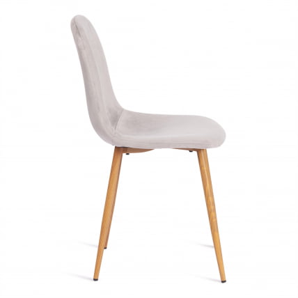 Стул BREEZE (mod. 4724) вельвет/металл, 44 х 53 х 87 см, Light grey (светло-серый) HLR14 / натуральный_1