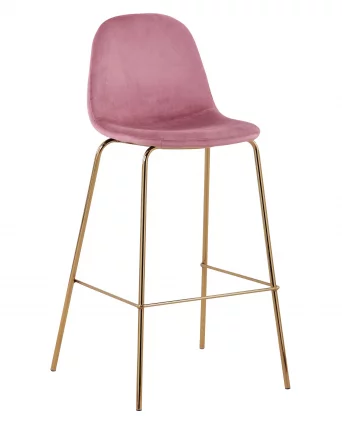 Стул барный Валенсия Пыльно-розовый с золотыми ножками_0