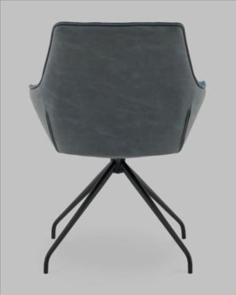 Кресло вращающееся Кимберли рогожка/замша синий_3