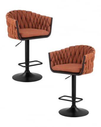 Стул барный ДОБРИН ЛЕОН (оранжевая ткань (ЛАР 275-27)) 2 шт / DOBRIN LEON (LAR_0