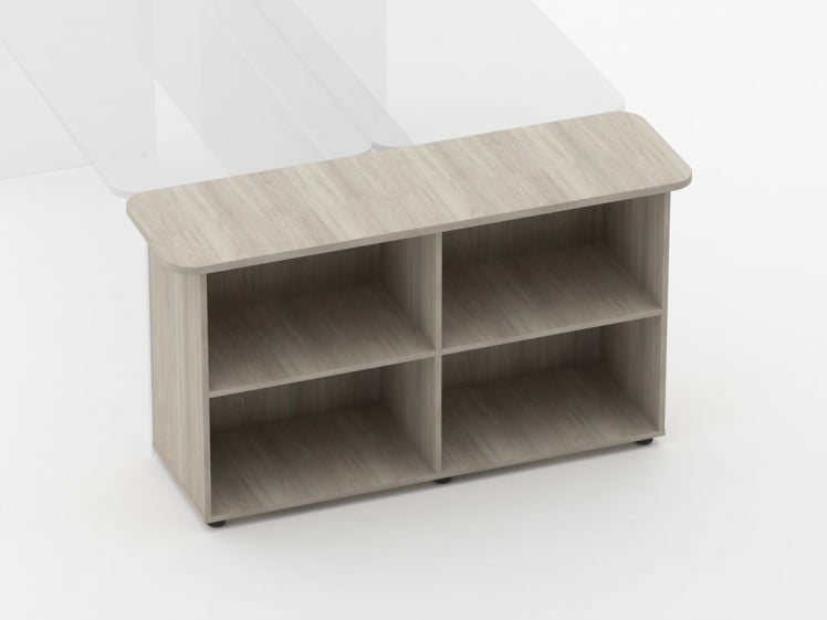 Тумба приставная к двум столам Glassy 3.18.14 Дуб сантана светлый_1