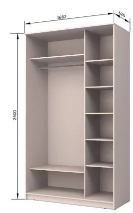 Шкаф-купе Хит-24-17-77 Орхидея Белая шагрень_1