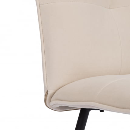 Стул обеденный Sweet флок , 46х55х88, молочный/черный, 4_7